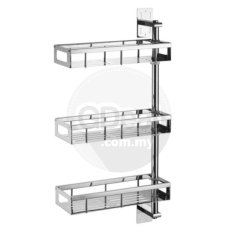 Stainless Steel Rotating Spice Rack Kitchen Bathroom 3 Layers