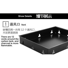 Gdeal BBQ Home Barbecue 3-5 People Outdoor Full set Portable Thick Folding Barbecue Shelf Tool
