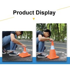 Gdeal Portable Telescopic Foldable Road Cone Traffic Warning Sign Traffic Cone Reflective Oxford Road Safety Facilities (40cm)