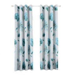 Living Room Bedroom Tropical Leaves Printed Blackout Window Curtain