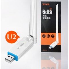 Tenda Wireless USB Adapter U2 6dBi Adapter Max. 20dBm for Windows PC