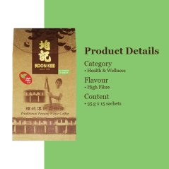 KOON KEE High Fibre Health & Wellness Premium Traditional White Coffee (35g x 15 sachets)