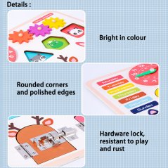 Gdeal Early Childhood Education Busy Board Puzzle Unlock Toy Shape Matching Board Game