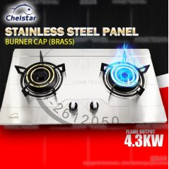 Chelstar Double Burner Stainless Steel Hob (CGH-771J)
