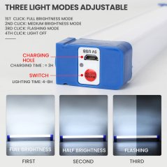 50W 80W LED Lithium Light Tube Rechargeable Tube Lamp Pasar Malam