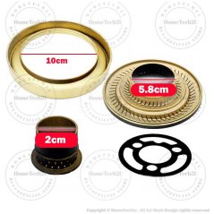Universal Glass Hob Stove Burner Head Inner Outer Ring Cap 10cmx5.8cm