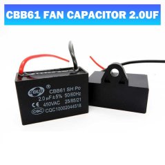 Hometech2u Fan Capasitor Motor Capacitor CBB61 1uf 1.2uf 1.5uf 1.8UF 2uf 2.5uf 3uf 3.5uf 4uf 4.5uf 5uf 6uf 8uf 10uf 12UF 14UF 16UF