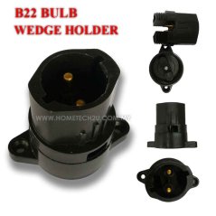 Hometech2u Festoon Pin Bulb Wedge Holder Type BC B22 (Black)