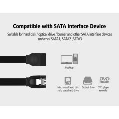 Ugreen 6.0 GBPS Sata III 3.0 Black Cable - 50CM