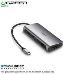 Ugreen 40873 100W 5 GBPS USB HUB USB-C TO HDMI/VGA Card Reader