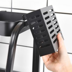 Kitchen Sink Shelf Drying Dish Drain Rack Storage Organizer (Black)