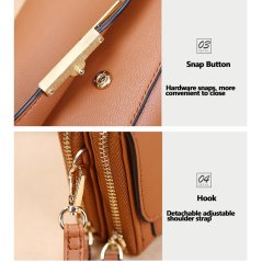 Gdeal Women New Wallet Korean Version Large Capacity Multifunction Shoulder and Long Clutch Bag Coin Purse