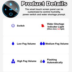 Smart Touch Large Capacity Dual Nozzle Humidifier 4L Humidifier Fog Aromatherapy