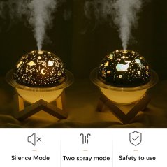 Moon Light Ocean and Sky Humidifier USB Night Light Rechargeable Bedroom Air Purifier