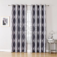 Gdeal GTE Living Room Bedroom Simple And Modern Jacquard Flower Printing Curtain Cloth Black Silk Shading Heat Insulation Curtain Cloth
