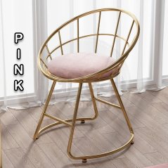 Gdeal GTE Dressing Chair Modern Light Luxury Lounge Chair Home Fabric Makeup Breathable Backrest Chair