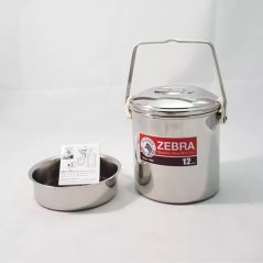 Zebra Loop Handle Pot with Auto Lock 12cm