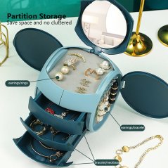 Gdeal GTE Drawer Storage Ring Storage Necklace With Mirror Jewelry Box Jewelry Storage Box