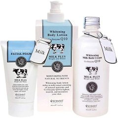 Scentio Beauty Buffet Milk Plus Bright and White Shower Cream 450ml, Whitening Facial Wash 100ml, Body Lotion 400ml