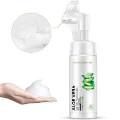 ROREC Aloe Vera Facial Foam Cleanser Soothing Natural Face Wash Silicone Brush