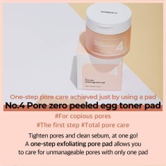 numbuzin No.4 Pore Zero Peeled Egg Toner Pad, 70 Pads / 6.42 fl.oz / 190ml | Pore Care, Sebum Care, Moisturizing