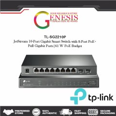 Tp-Link TL-SG2210P JetStream 8-Port Gigabit Smart PoE+ Switch 2 SFP