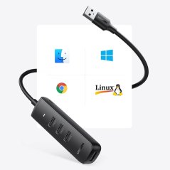 UGREEN USB 3.0 to 4-Port USB 3.0 Hub with USB-C Power Port