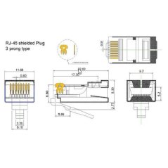Dintek PowerMAX Cat.6 UTP Solid RJ45 Plug (100pcs)