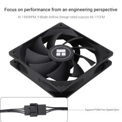 Thermalright TL-C12C CPU Fan 120mm Case Cooler Fan (Black)