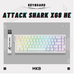 Attack Shark X68 HE Rapid Trigger Keyboard Magnetic (White Contours)