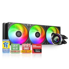 ID-COOLING FX360 LCD ARGB Watercooling AIO Liquid CPU Cooler (Black)
