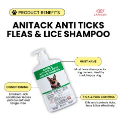 Canaan Anitack Anti Ticks Fleas & Lice Shampoo for Dogs 500ml