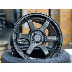 15X7 ET35 AOW 11 Flow Formed TE37 Rim (4 Wheel) Gloss Gunmetal 4X100
