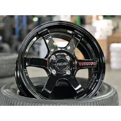 New 15X7 ET35 AOW 11 Flow Formed TE37 Rim (4 Wheel) Gloss Black 4X100