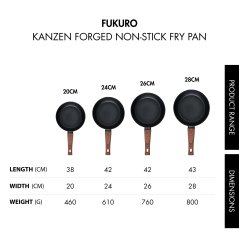 Fukuro Kanzen Forged Non-Stick Fry Pan - 26cm