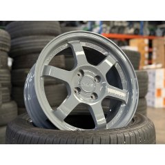 New 15X7 ET35 AOW Flow Formed TE37 Rim (4 Wheel) Gloss Grey 4X100