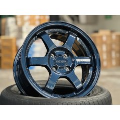 New 15X7 ET35 AOW Flow Formed TE37 Rim (4 Wheel) Gloss Blue 4X100 WE