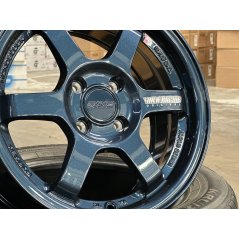 New 15X7 ET35 AOW Flow Formed TE37 Rim (4 Wheel) Gloss Blue 4X100 WE