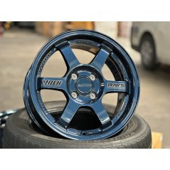 New 15X7 ET35 AOW Flow Formed TE37 Rim (4 Wheel) Gloss Blue 4X100