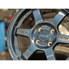 New 15X7 ET35 AOW Flow Formed TE37 Rim (4 Wheel) Gloss Blue 4X100