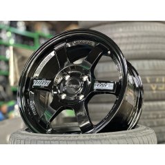 New 15X7 ET35 AOW Flow Formed TE37 Rim (4 Wheel) Gloss Black 4X100