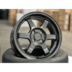 New 15X7 ET35 AOW Flow Formed TE37 Rim (4 Wheel) Dark Gunmetal 4X100