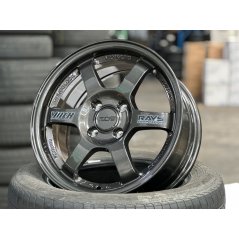 New 15X7 ET35 AOW Flow Formed TE37 Rim (4 Wheel) Dark Gunmetal 4X100
