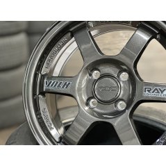 New 15X7 ET35 AOW Flow Formed TE37 Rim (4 Wheel) Dark Gunmetal 4X100