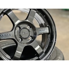 New 15X7 ET35 AOW Flow Formed TE37 Rim (4 Wheel) Dark Gunmetal 4X100