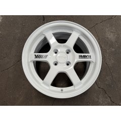 New 15X7 ET35 AOW Flow Formed TE37 Rim (4 Wheel) Gloss White 4X100