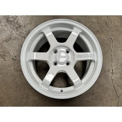 New 15X7 ET35 AOW 11 Flow Formed TE37 Rim (4 Wheel) Gloss White 4X100