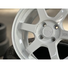 New 15X7 ET35 AOW 11 Flow Formed TE37 Rim (4 Wheel) Gloss White 4X100