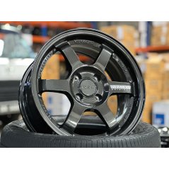 New 15X7 ET35 AOW Flow Formed TE37 Rim (4 Wheel) Gloss Gunmetal 4X100
