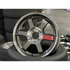 15X6.5 ET38 AOW Flow Formed TE37SL Rim (4 Wheel) Gloss Gunmetal 4X100